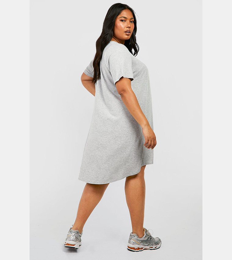 Buy Boohoo Jersey Pocket Detail Swing Dress In GREY MARL 6thStreet Qatar