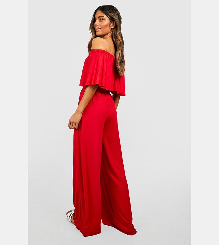 Red Basic Jersey Flared Trousers  Red pants outfit, Red trousers, Red  trousers outfit