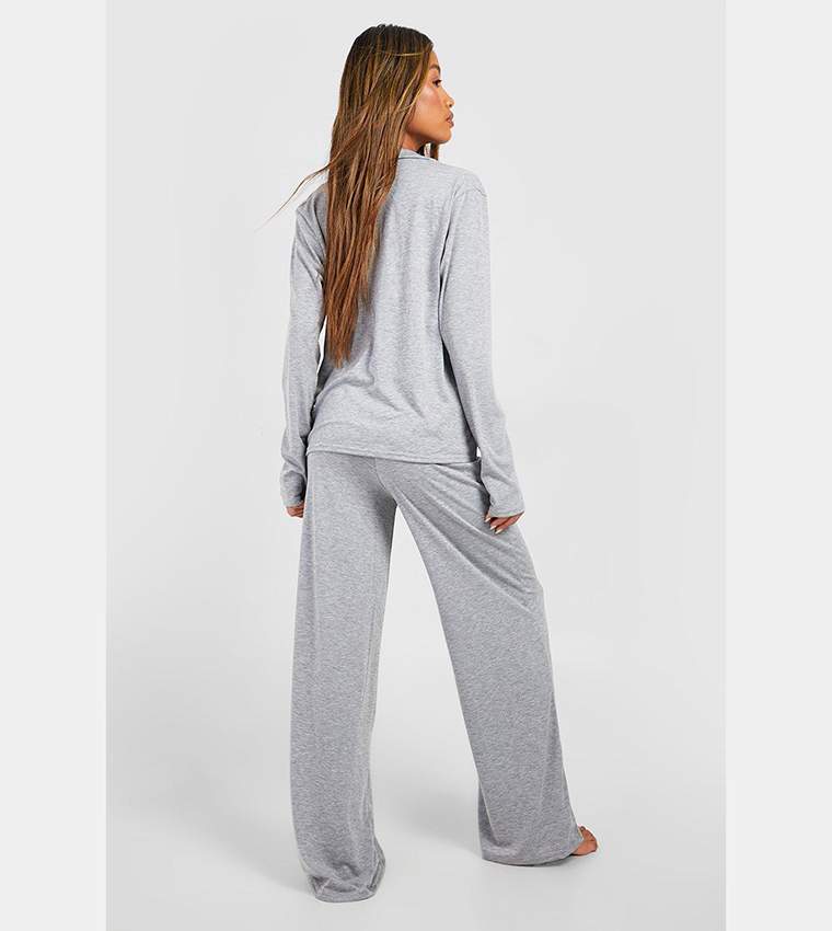 Jersey Wide Leg Pajama Trousers