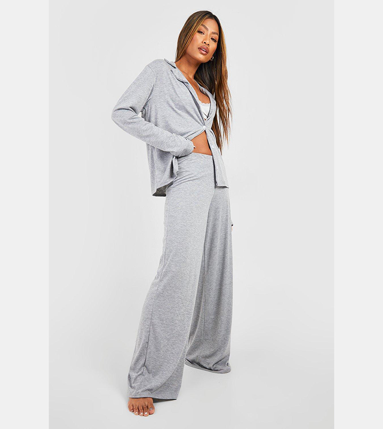 Jersey Wide Leg Pajama Trousers