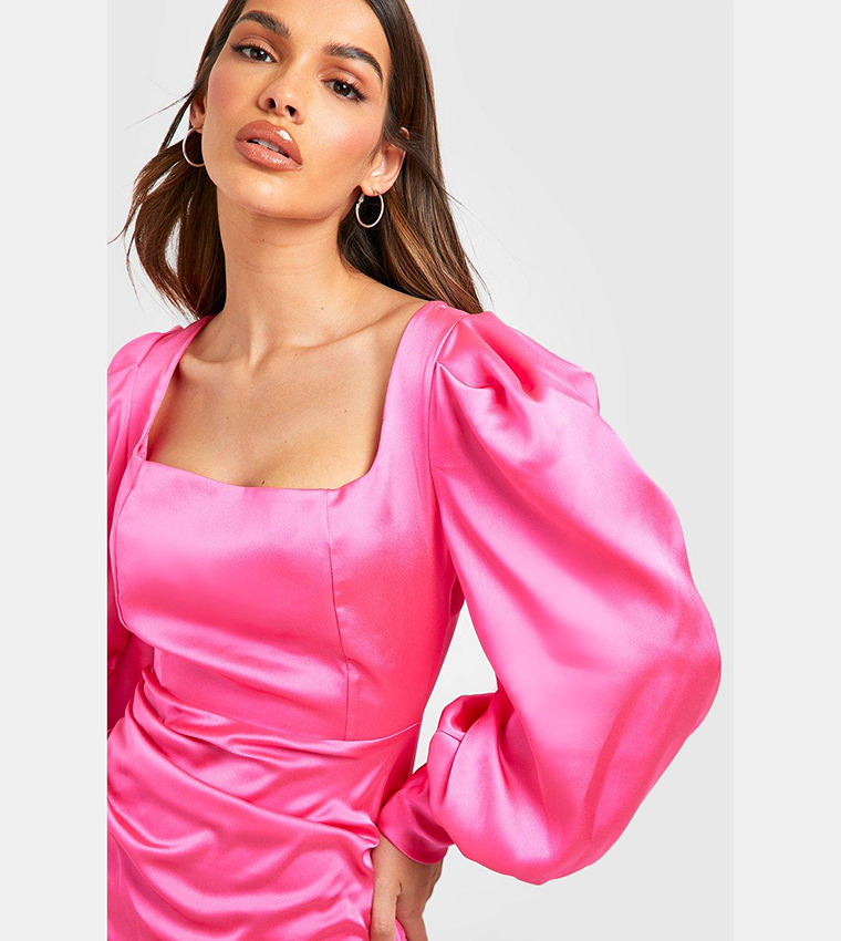 satin blouson sleeve maxi dress ASOS Design - Satin Blouson Maxi Dress - Women - Polyester - 12 US