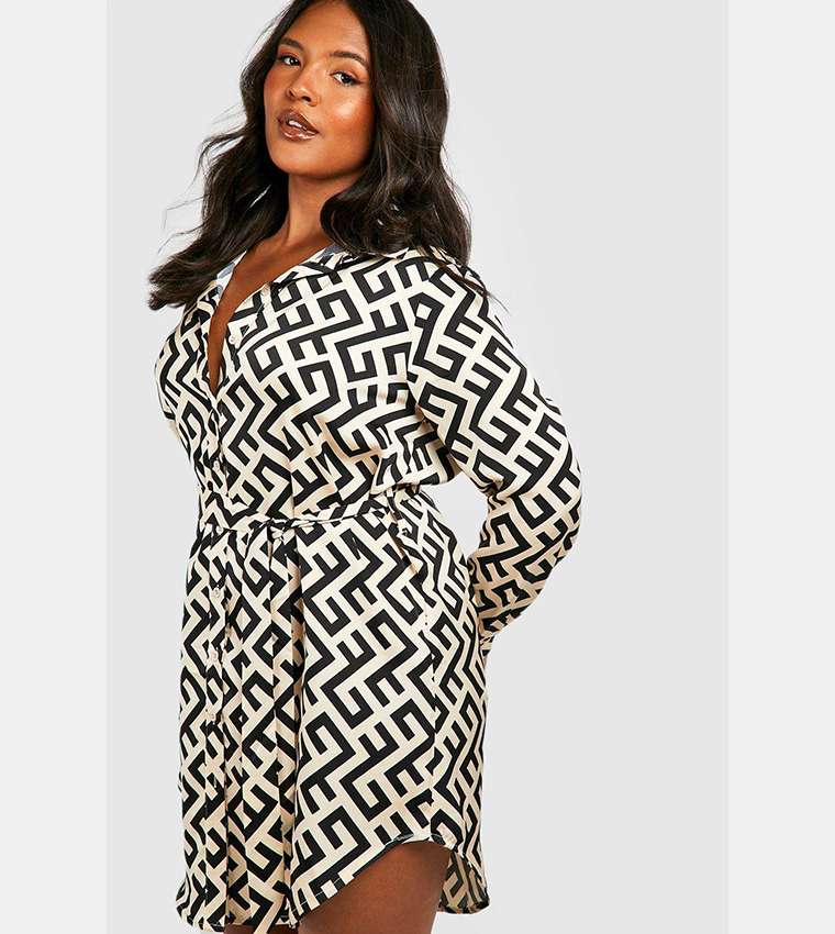 Mono Printed Shirt Dress