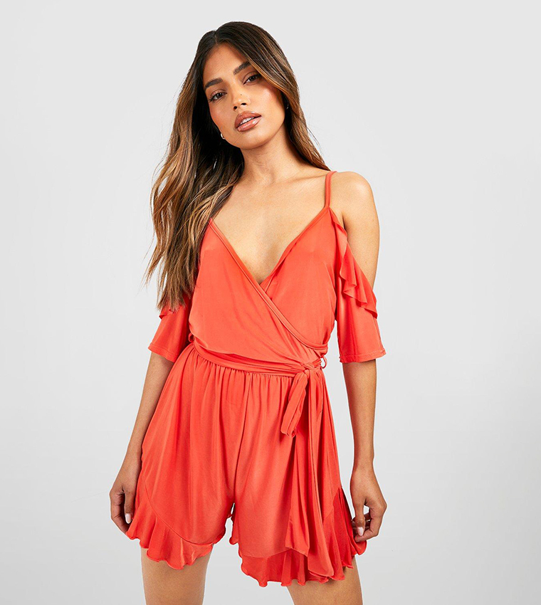 Orange romper outlet dress