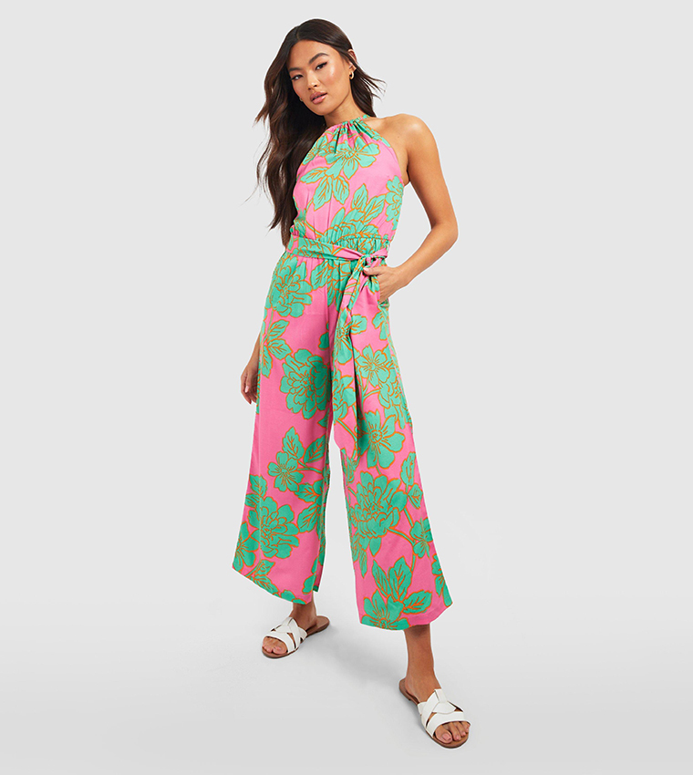 Halter neck hot sale culotte jumpsuit