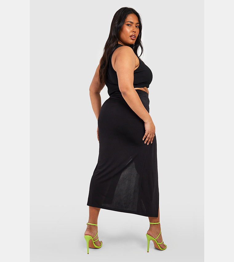 Plus Size Black Midi Skirt Boohoo Plus Midi Skirt Boohoo