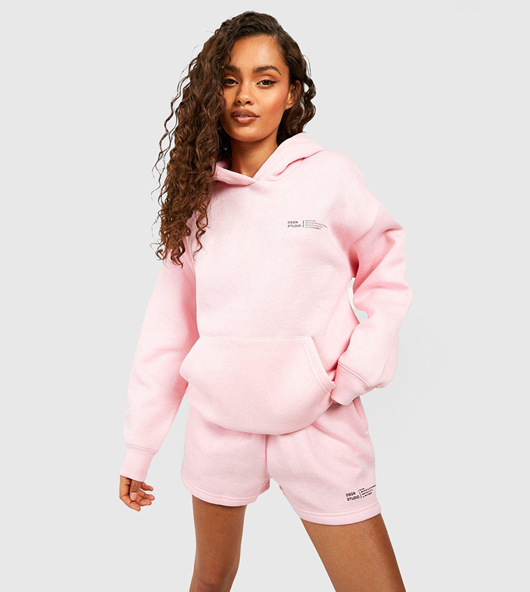 Pink store shorts tracksuit