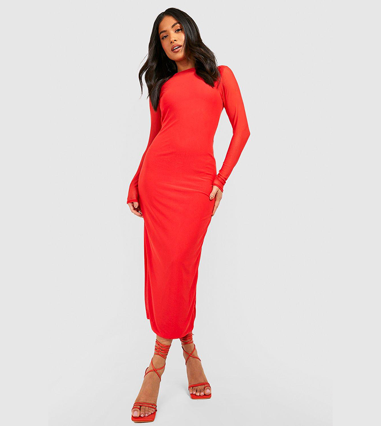 boohoo burnt orange dress Burnt Orange Satin Printed Wrap Tie Shirt Dress