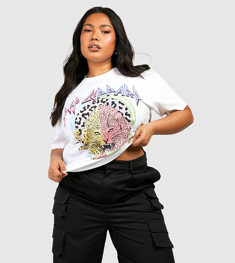 Plus Size Def Leppard Oversized Graphic Tee