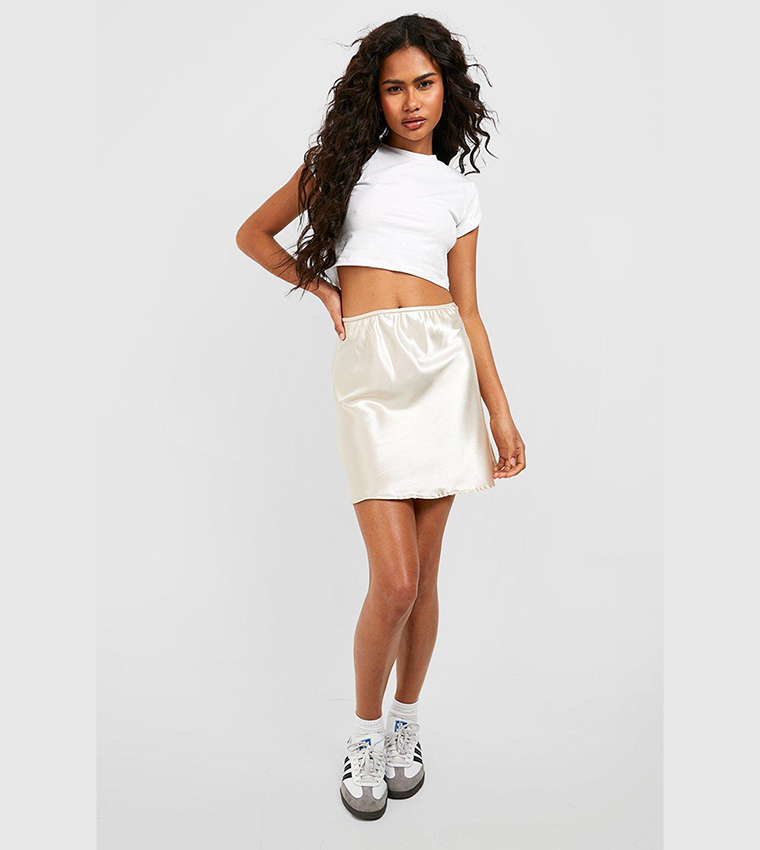 White satin skirt xl sales