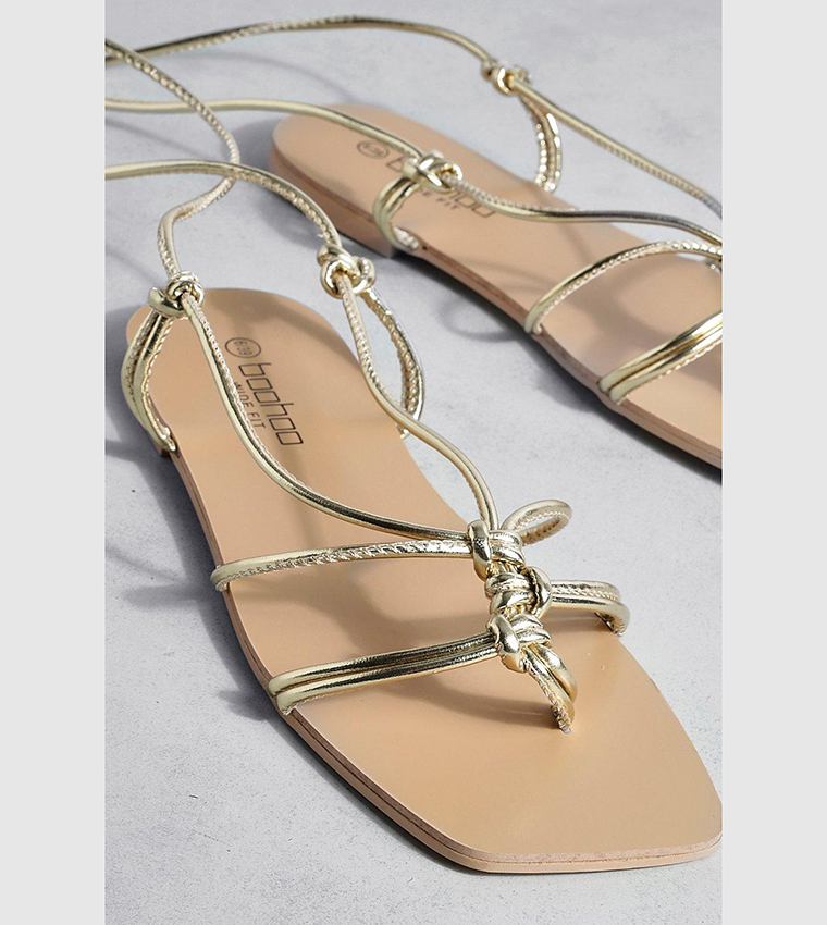 Gold flat sandals wide fit shops