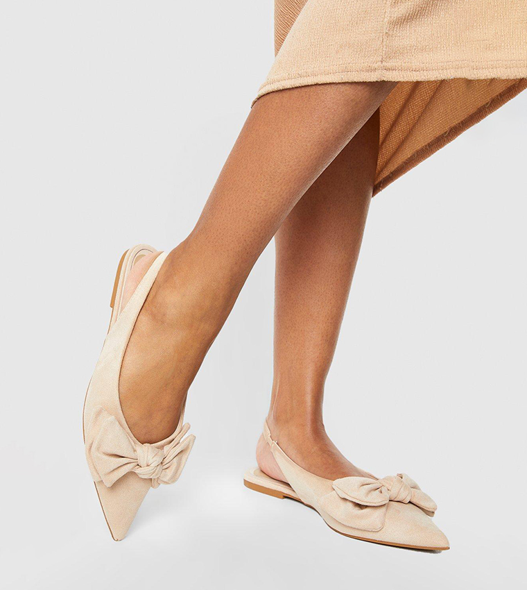 Cream pointed flats on sale