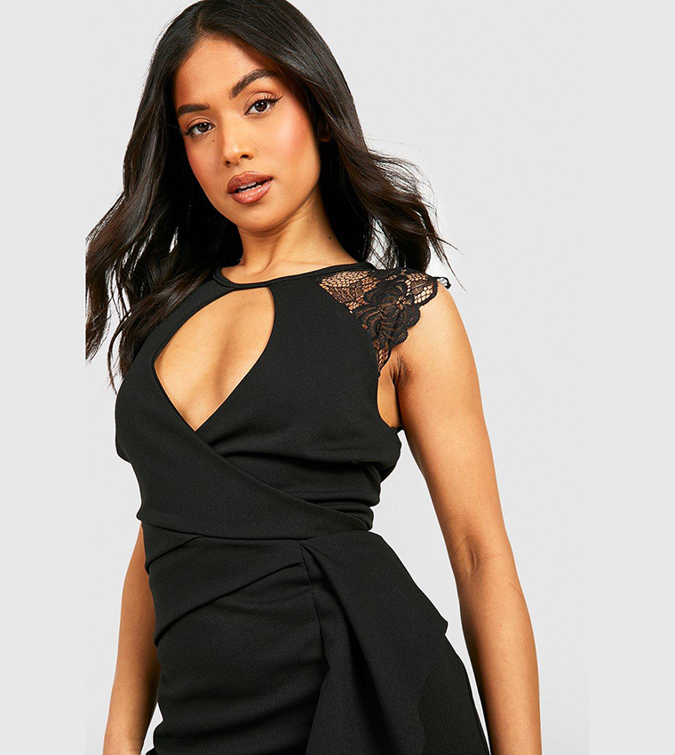 Boohoo lace panel dress best sale