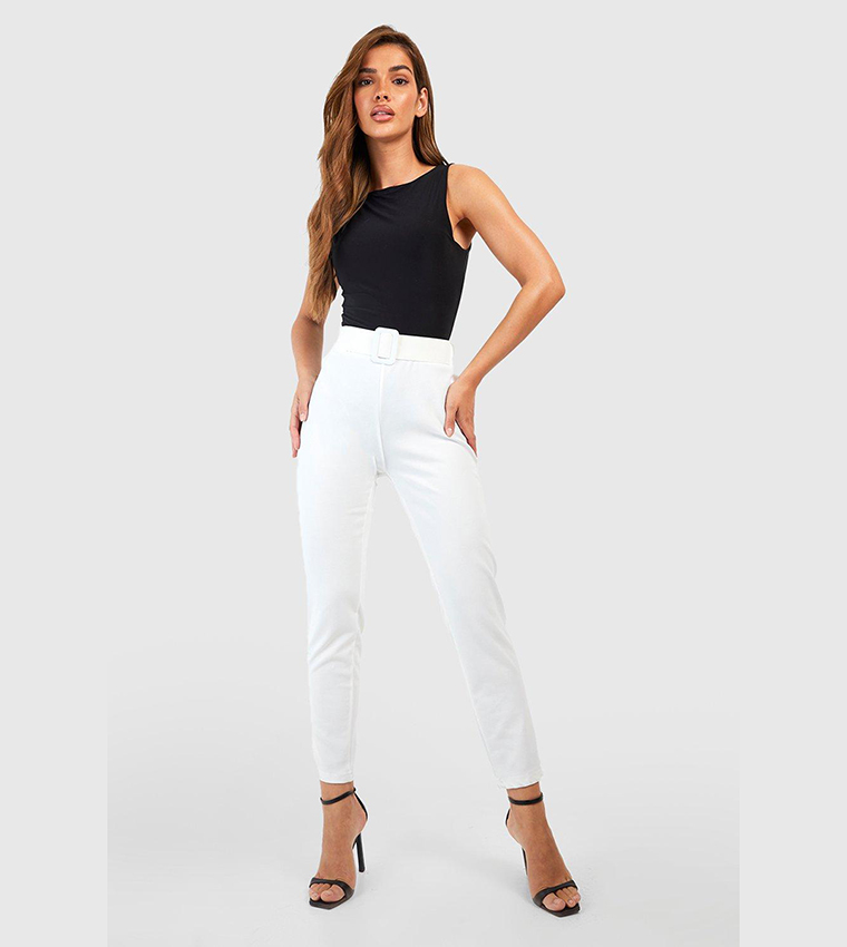 cigarette trousers white Renuar Renuar Longest Ankle Pant In A luxurious cropped take on our classic trouser Silk Faille Cigarette Pants
