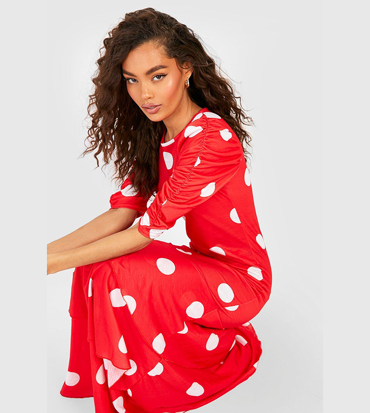Ladies Dresses Boohoo Red Polka Dot Dress Dresses Polka Dot Lace
