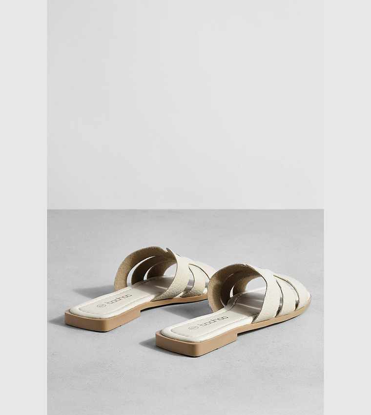 Boohoo nude store crocodile mules