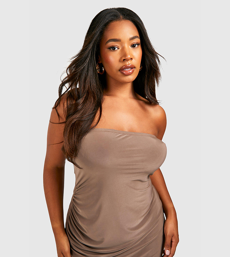 Premium Heavy Weight Slinky Bandeau Maxi Dress