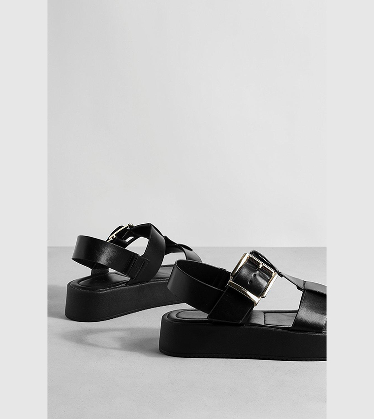Chunky Flatform Buckle Sandals