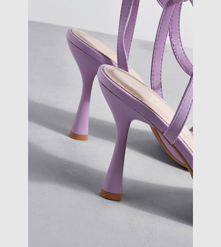 Buy Boohoo Wide Fit Square Toe Two Part Heels In Purple 6thStreet Qatar