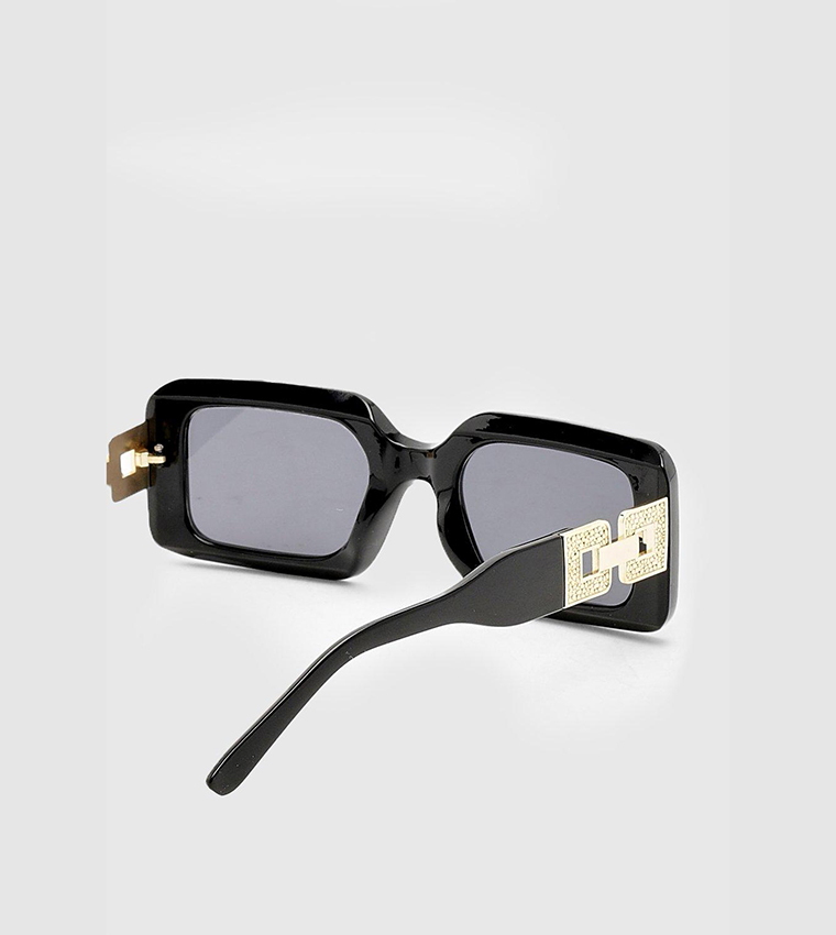 Chain Side Rectangle Sunglasses