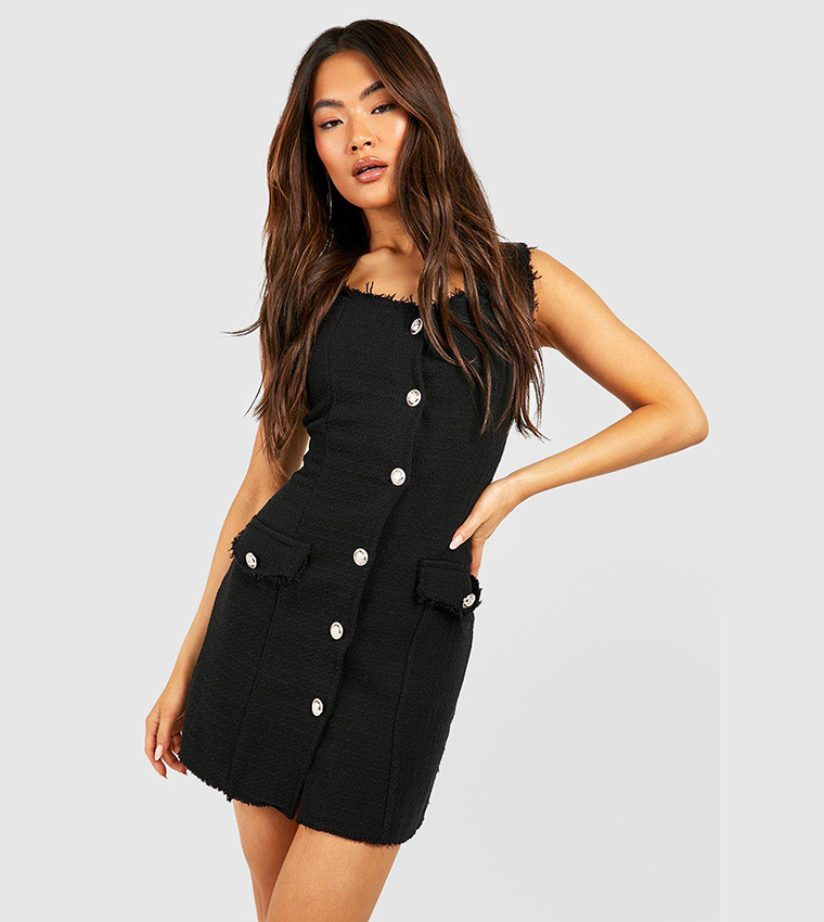 Boohoo tweed dress best sale