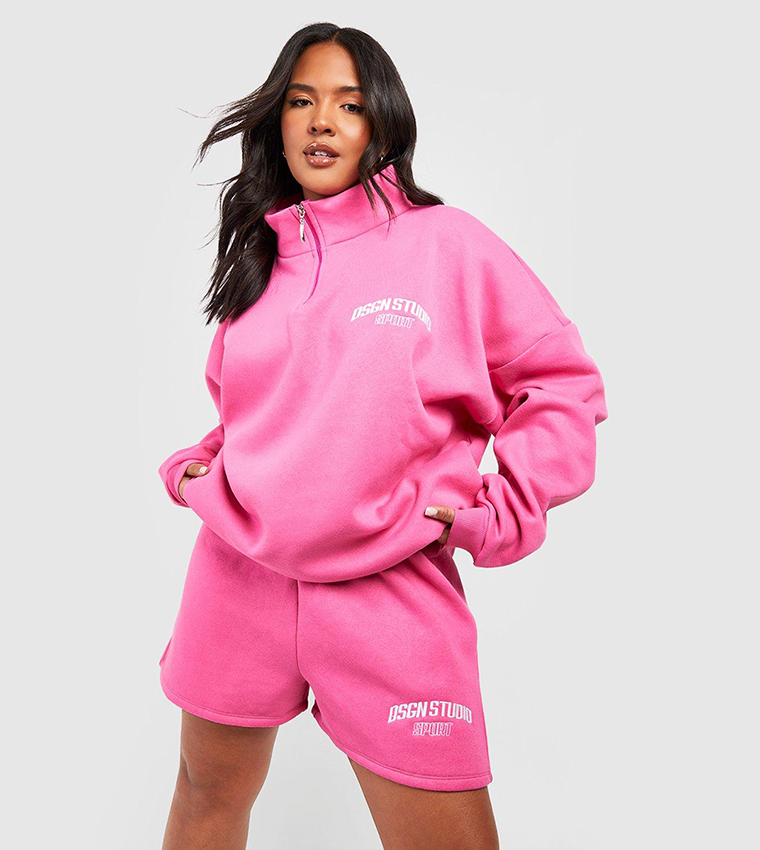 Pink shorts cheap tracksuit