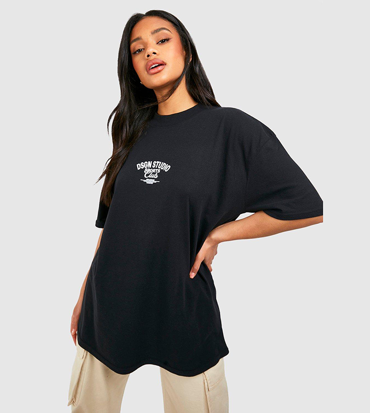Prettylittlething Tee Shirt Slogan Femme Buy Boohoo Design Studio