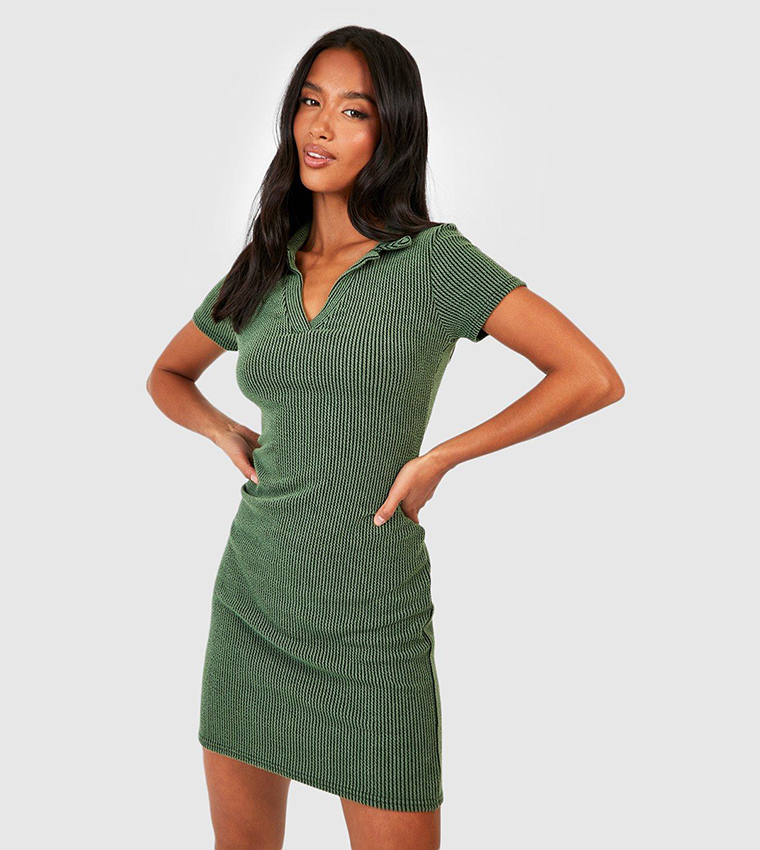 strapless open back dress Dark Green Knitted Long Sleeve Midi Dress
