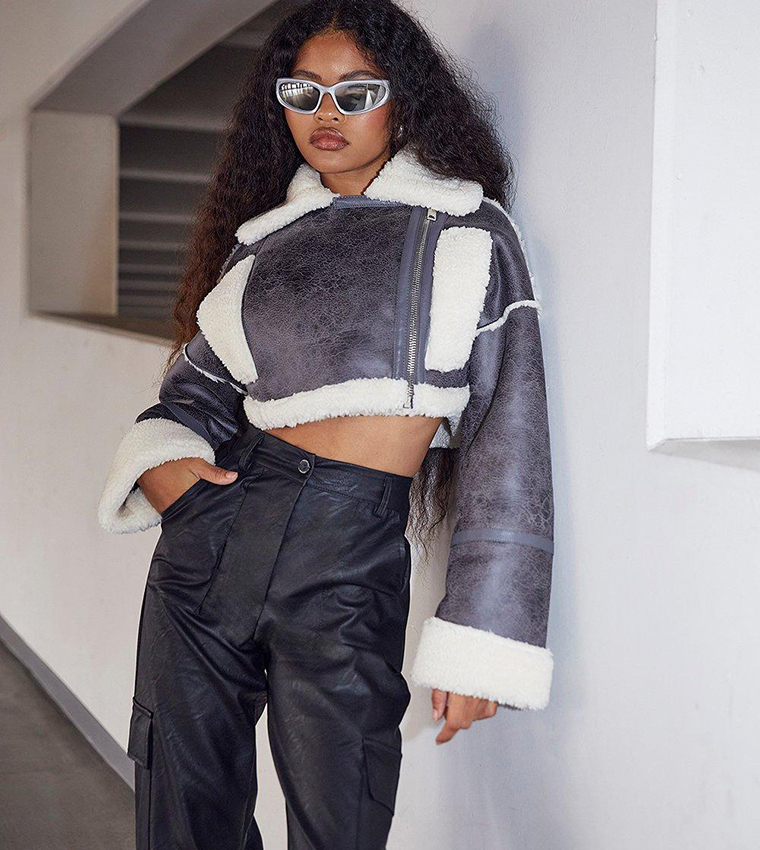 Aviator cropped clearance jacket