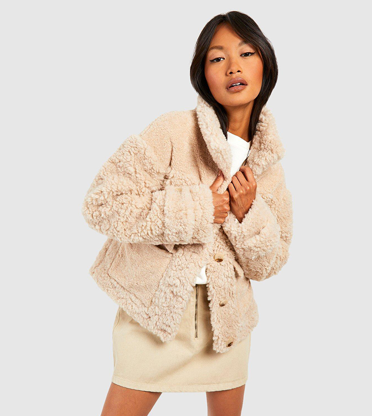 Faux Fur Boohoo Teddy Coat Faux Fur Stone Teddy Bear Coat Buy