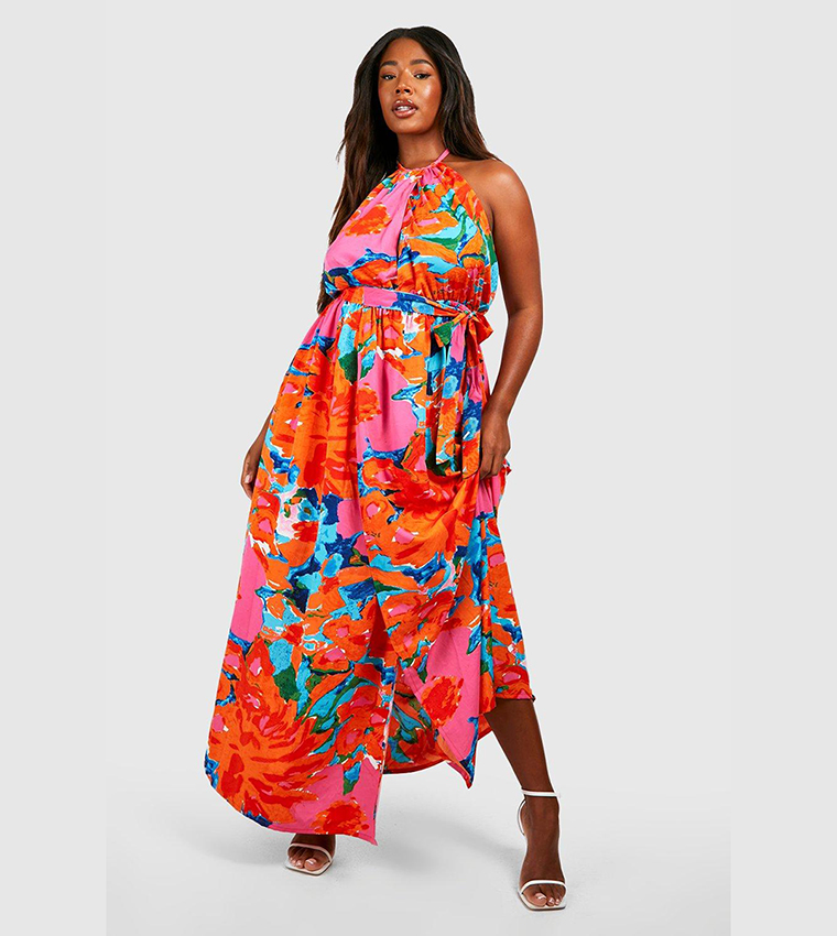 Orange plus shop size maxi dress