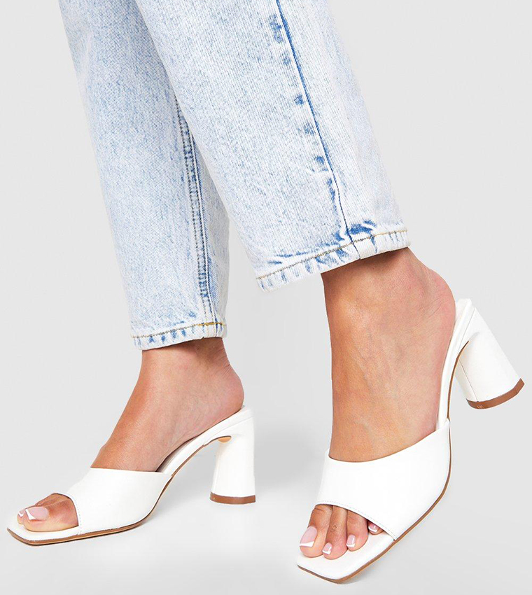 Buy Boohoo Low Flat Heel Mule In White 6thStreet Qatar