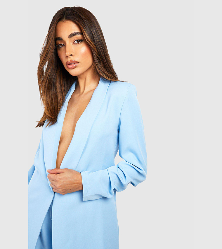 Pale blue outlet blazer dress