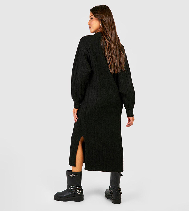 boohoo khaki midi dress