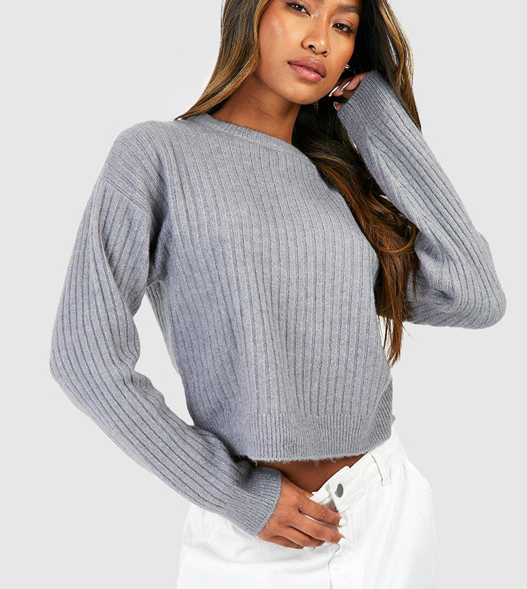 Boohoo grey jumper best sale