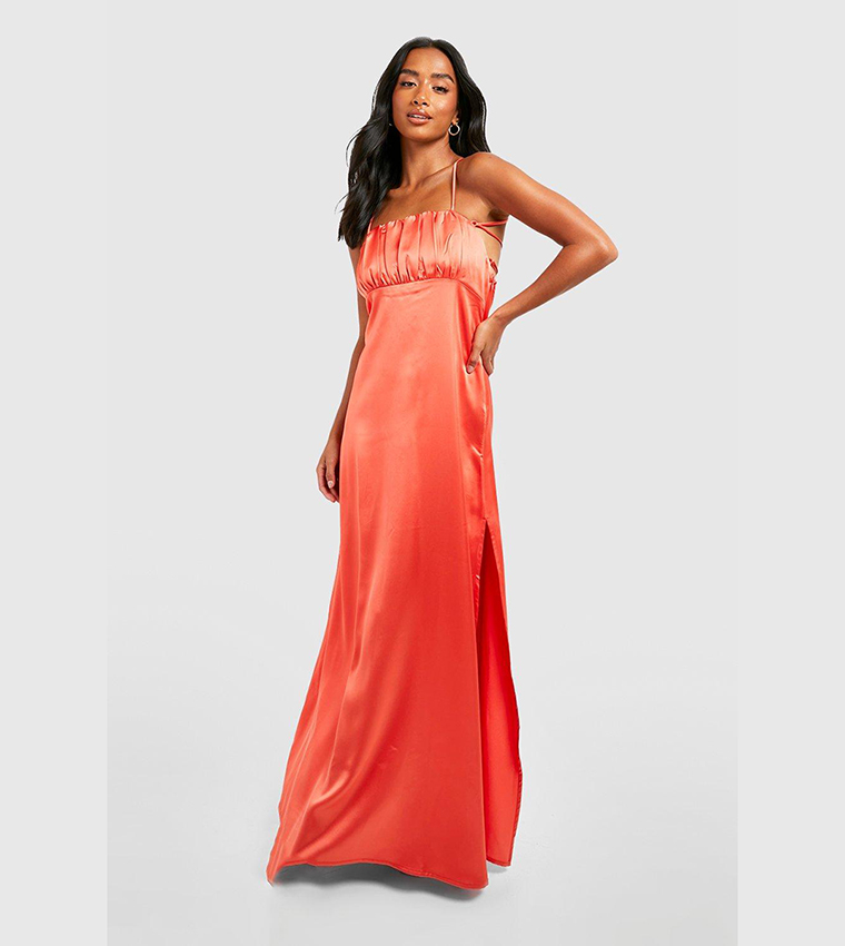 Coral maxi dress casual clearance