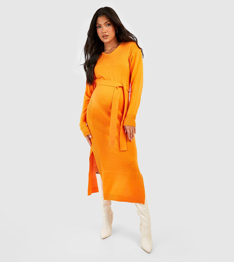 Orange clearance midaxi dress