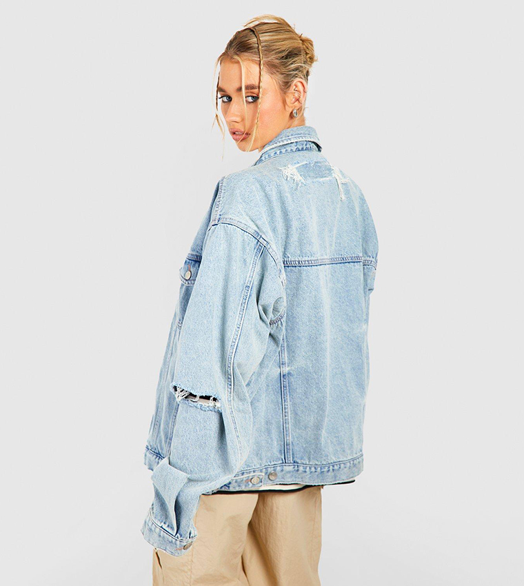 Stretch Denim Truffle Boyfriend Jacket