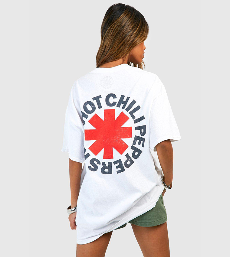 boohoo × Red Hot Chili Peppers レッチリ バンド Tシャツ 白 Red Hot Chili Peppers Oversized License Band T-shirt | boohoo