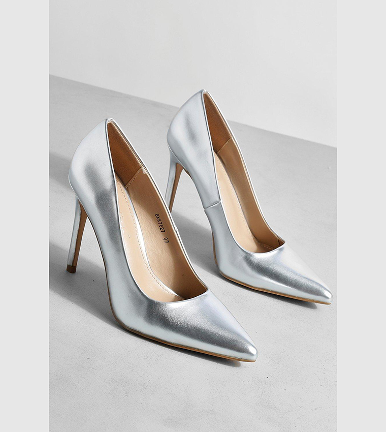 Silver stiletto outlet court shoes