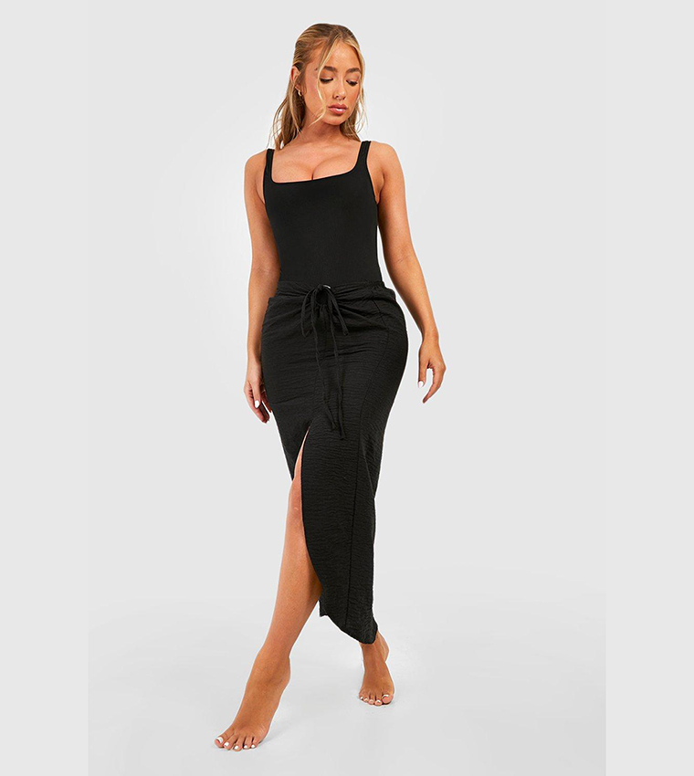 Beach maxi skirt black sale