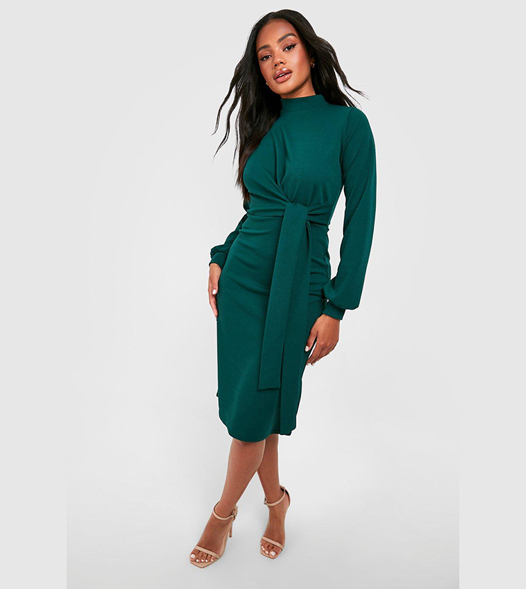 bottle green midi dress Bottle Green Dorothy Perkins Keyhole Midi Dress