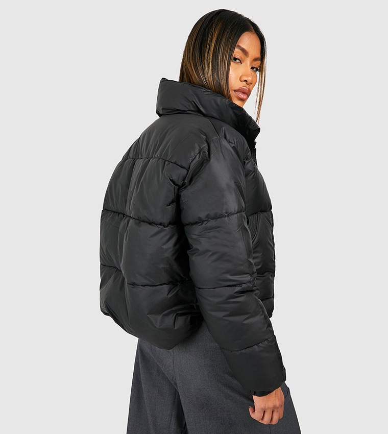 Buy Boohoo Pocket Detail Puffer Jacket In Black | 6thStreet Kuwait