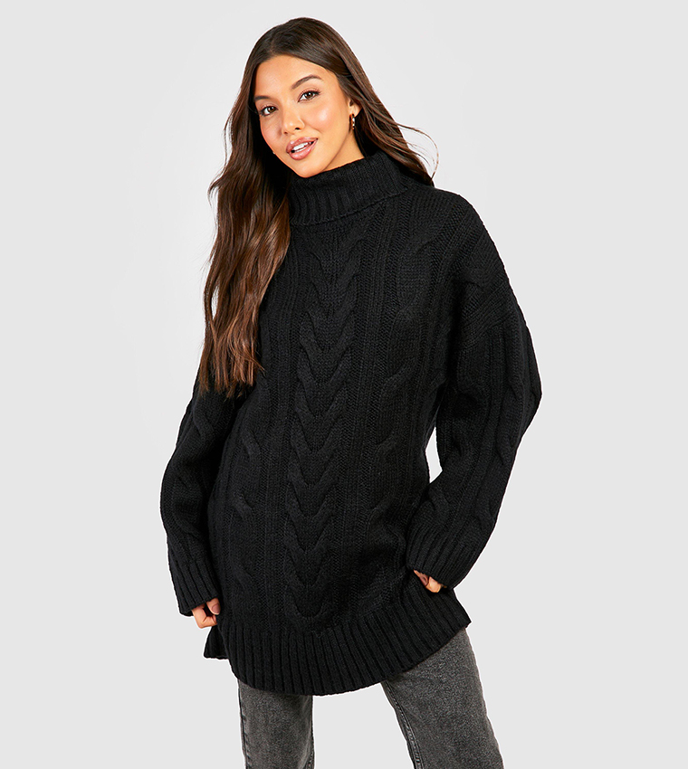 Chunky knit roll neck hotsell