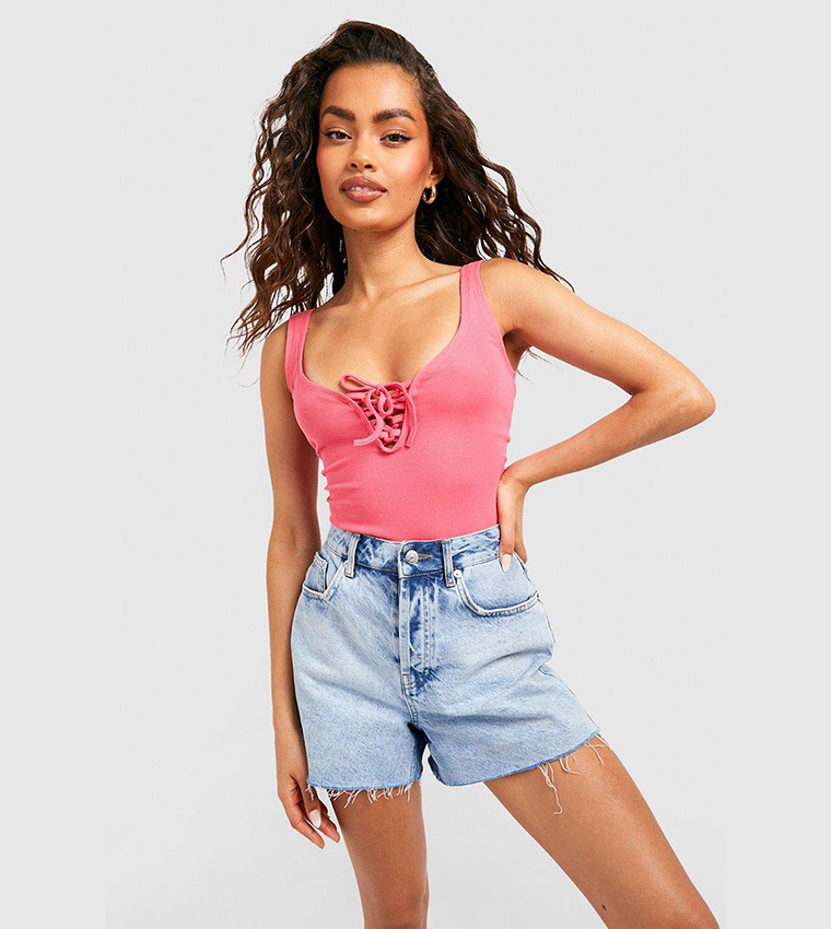 Denim Boohoo Lace Up Top Boohoo Lace Up Jeans Buy Trousers Boohoo