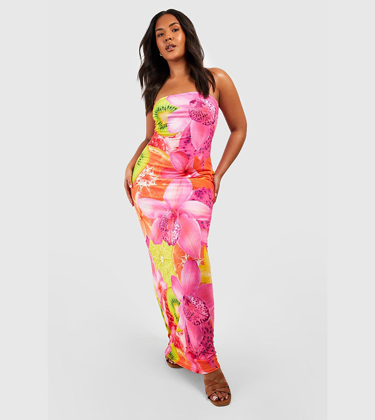 Mayoral Pink All-Over Fruit Print Dress main image 1