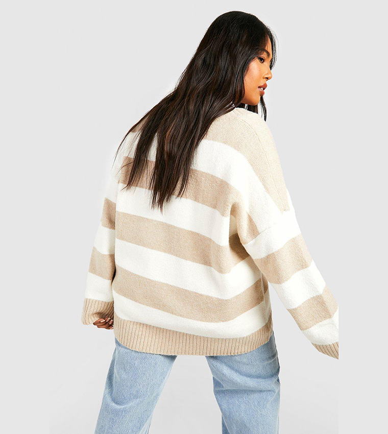 V-Neck Stripe Sweater