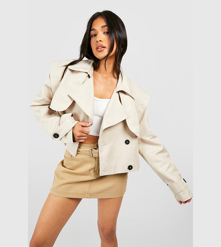 Boohoo Double Breasted Short Trench Coat Buy Boohoo Short Trench