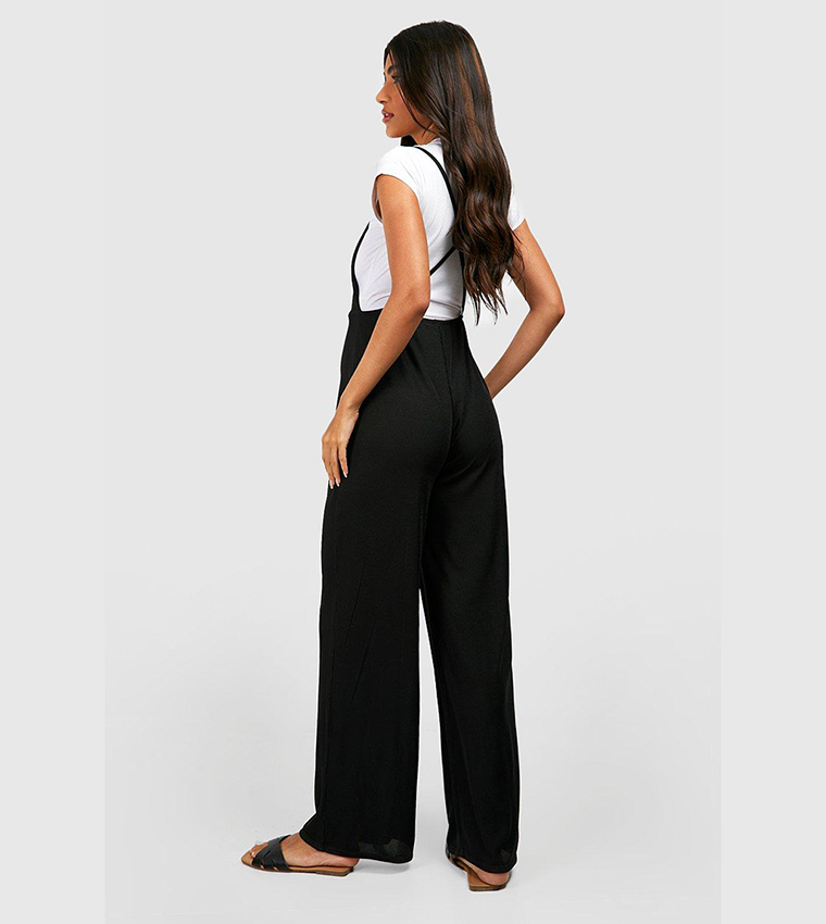 Buy Boohoo Maternity Ribbed Dungaree Jumpsuit In Black 6thStreet UAE