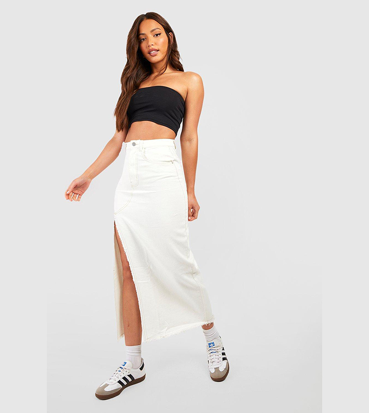 White denim cheap skirt tall