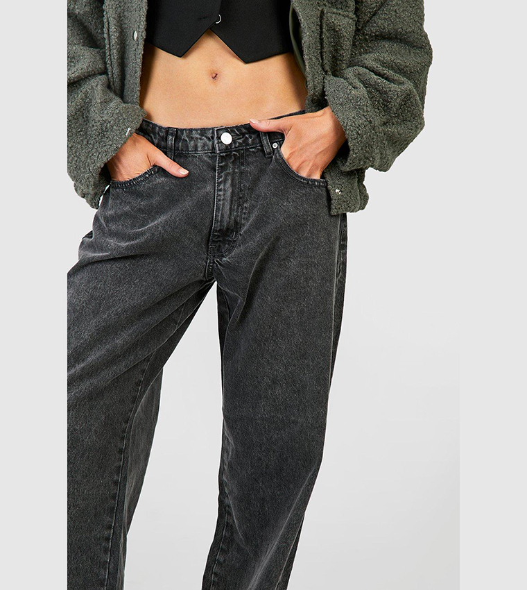 Buy Boohoo High Waisted Acid Wash Jeggings In Black